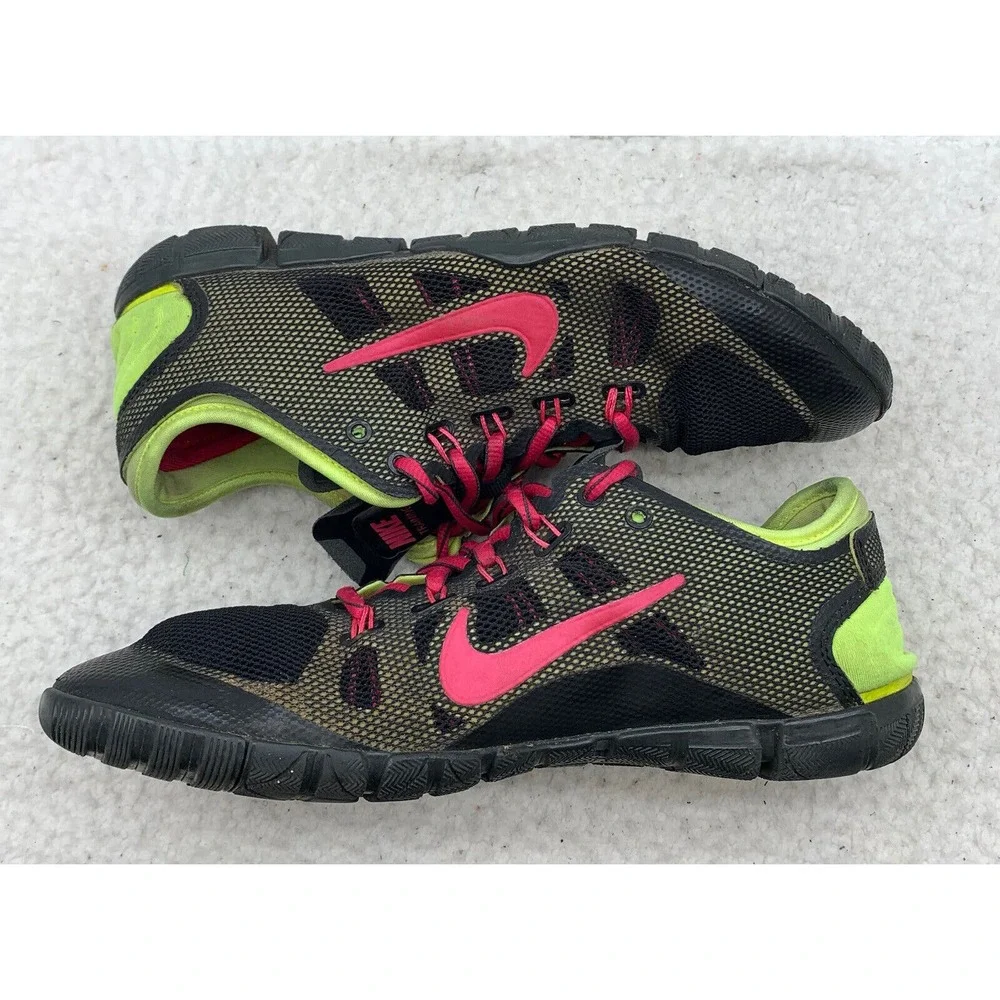 Nike Free Bionic Running Shoes Womens 7.5 Black Pink Green Lightweight 599269063